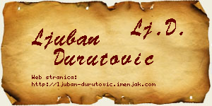 Ljuban Durutović vizit kartica